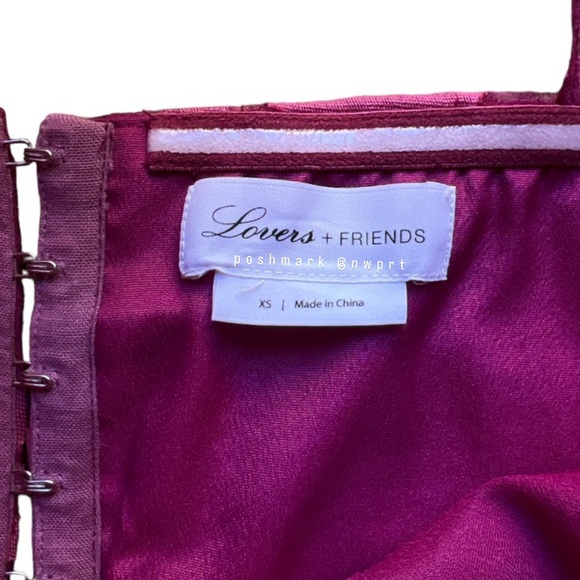 LOVERS + FRIENDS 💘 Octavia Pink Magenta Crop Top Ruched Blouse Puff Sleeve XS - Picture 4 of 9